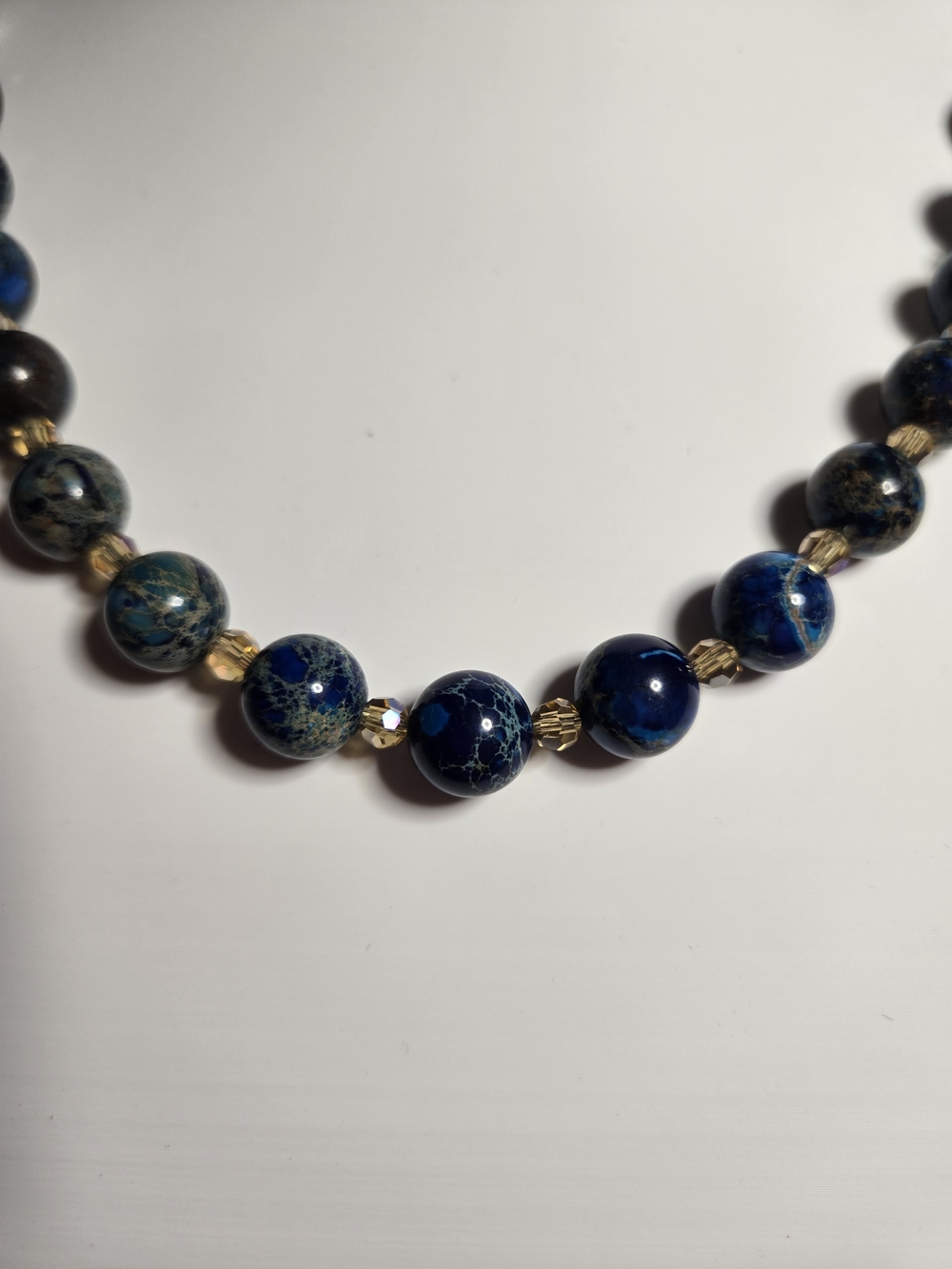 Blue Sea Sediment Jasper Beaded Necklace - Picture 3 of 3